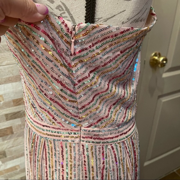 Laundry By Shelli Segal Pink and Gold Asymmetrical Dress - Picture 7 of 16